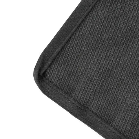 Close-up of black polyester material on Waterproof Dog Car Seat Cover For Back Seat 56 By 47 Inches Pet Friendly Spillproof Protector
