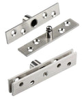 360 Degree Rotation Heavy Duty Door Pivot Hinge in Stainless Steel Concealed Revolving Furniture Hardware 56x15.5x2mm for Smooth Easy Install Built to Last Door Pivot System for Home Office and Cabinets, stainless steel