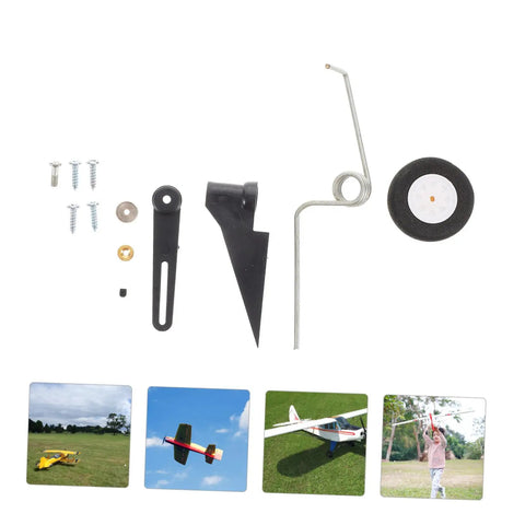 RC Plane Landing Gear Kit With Durable Wheels And Accessories For Stable Takeoffs And Landings, micro model parts visible
