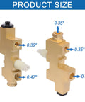 High Output Brake Proportioning Valve Replacement For Jeep Wrangler CJ XJ YJ Cherokee 1987 Through 2006 4.0L 2.5L V6 showcasing product dimensions and brass design.