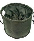 Olive Canvas Drawstring Bag With Ten Compartments For Small Parts, Lightweight 12 Ounce Organizer, Easy Drawstring Closure