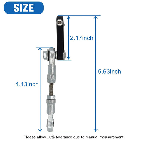 Side view Rocker Arm For Reciprocating Linear Actuator With 8mm Shaft Hole Adjustable Stroke 20 To 80mm Steel Aluminum Alloy