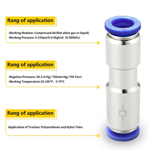 Push To Connect Inline Check Valve Union Fitting For 8mm Tubing Pack Of 2 Nickel Plated Brass And Plastic shown with application details