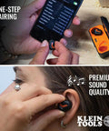 Jobsite Bluetooth Earbuds With 28 dB Noise Reduction Memory Foam Tips For Comfort Wireless Hearing Protection Clear Stereo Audio 15 Hour Playtime With Charging Case Bluetooth Five Point Zero pairing and use