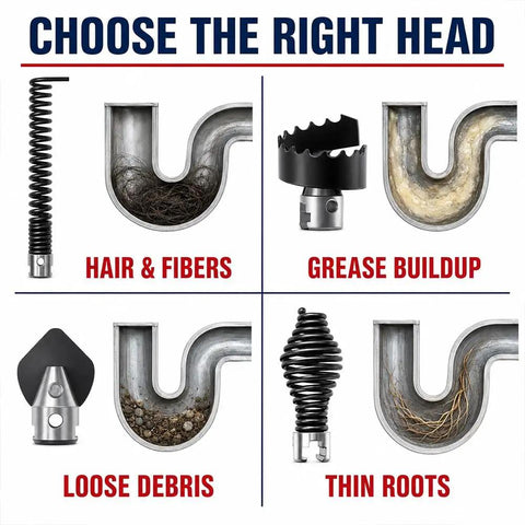 Heavy Duty 16mm Drain Auger Cutter Head Hella Tough Metal Snake Replacement for grease buildup, hair & fibers, and loose debris.