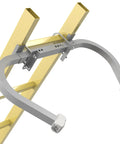 Adjustable Aluminum Corner Ladder Stabilizer With Non Slip Creamy White Rubber Mat C Shaped Roof Ladder Hook Stabilizer Wall Protector And Scratch Resistant Fits Most Ladders No Fuss Easy Install Heavy Duty Yet Lightweight Build on ladder