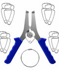 Heavy Duty Miter Spring Clamps Pliers Kit With Stainless Steel Rubber Handle For Woodworking And Crafting Plus Rust Resistant Heat Treated Design Perfect For Shop Or Job Site Work, blue handles