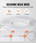 Silicone hose for Hands Free Goat Milking Machine With 12 L Stainless Steel Bucket, 550W Electric Pulsation Vacuum Milker