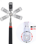 Telescoping Magnetic Pickup Tool With LED Light Flexible Retractable Shaft 7 To 30 Inches focus on rotating LED feature