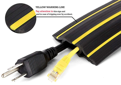 10ft Floor Cord Cover For Home Or Office With 3 Cord Channels Quick Install Cable Protector and Wire Organizer in use