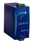 DRAN120-24B 24 VDC DIN Rail Power Supply, 5 Amp, 47-63 Hz, wide input, single-phase switch-mode, IP20, pluggable screw terminals