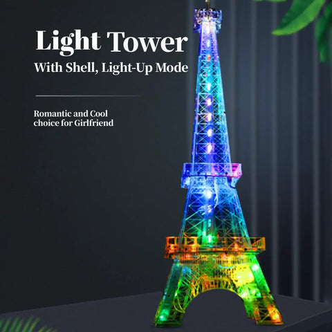 LED Eiffel Tower DIY Soldering Kit With Soldering Iron 3D STEM Electronics Project Colorful Light Modes Dope Desk Decor For Teens 16 Plus And Adults Great Gift For Makers And Tech Enthusiasts, lit