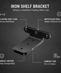 Matte Black Invisible Triangle Shelf Bracket Iron Wall Mount for Floating Shelves 3.9 x 2 Inch Pack of 1 product diagram