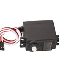 Standard Size RC Servo Motor With Straight Fire Throttle Response And Rock Solid Plastic Gears. Compact design and wiring.