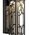 Franceasi Cast Aluminum Outdoor Wall Sconce Lighting In Olde Bronze Finish, 75 Total Watts, Wet Rated Exterior Lantern, 14.5 Inch Height