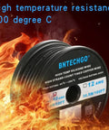 Ultra Smooth Black Silicone Wire 50 Feet Long With 10 Awg Stranded Tinned Copper Core For Heavy Duty Car Mods And Electronics Setup, spool in flames.