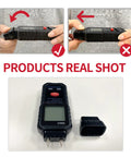Pin Type Digital Wood Moisture Meter 0-99.9% With Backlit Display, Ultra Accurate Wood Humidity Tester For Firewood, Timber, Lumber, Carton And Paper, Handy Woodworking Gauge Detector With Protective Cover And 0.1% Resolution. Black pin-type moisture meter with cover removed