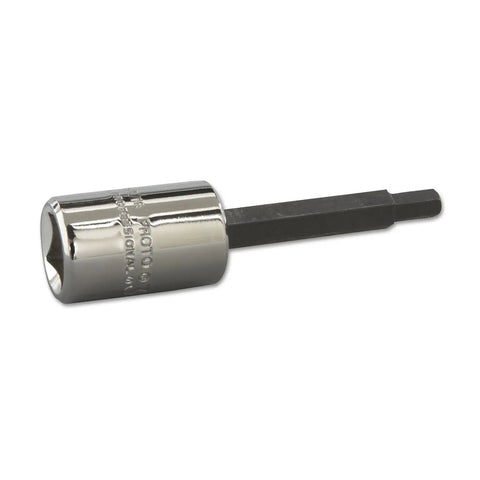 Heavy Duty 3/16 Inch Hex Bit Socket For 3/8 Inch Drive With Through Hole Retaining Ring And Pin Built To Last Precision Machined Tip Heat Treated Pro Grade Quality Sold As 1 Each, shown from the side