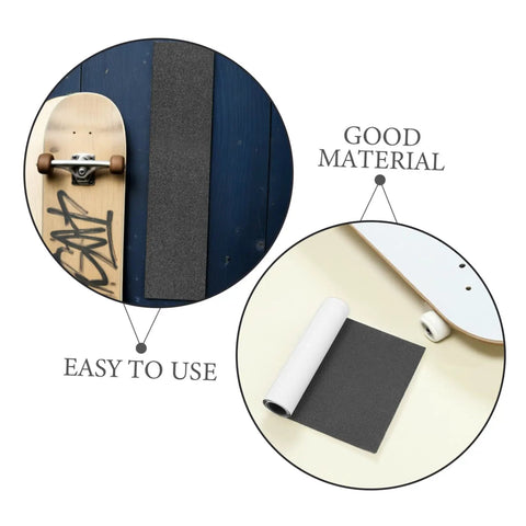 Premium Grip Tape Sheets For Skateboards And Electric Scooters Waterproof Non Slip Deck Cover displayed on wooden board