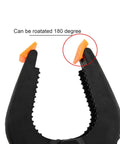 Close-up of Six Pack 9 Inch Hefty Spring Clamps Made From Tough Nylon With Cushioned Jaw Tips, showcasing adjustable jaw.  