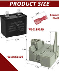 Refrigerator Start Relay And Capacitor Kit For Embraco QD TSD2 Compressor Compatible With Whirlpool Kenmore Models showing product size