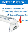 Close-up of a clear magnetic vent deflector showing heat resistance and flame retardancy. Magnetic Vent Deflector For 9 To 14 Inch Vents Adjustable Air Direction For Floor Wall And Ceiling Registers Easy Magnetic Installation Keeps Warm Or Cool Air Flow On Track Clear 2 Pack.