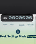 Top Tier Curved Electric Standing Desk With Quiet Dual Motors, Ultimate Triple Monitor Gaming Command Center And Smooth Height Adjustment In Fresh Black Slate control panel with LED display and programmable settings.