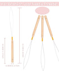 3 Piece Hair Extension Loop Needle Threader Beader Tool Kit For DIY Extensions, Premium Wood And Stainless Steel, Easy To Use, Durable And Precise Weaving For Quick Pro Results, 23.5cm