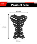 Badass 3D Rubber Fishbone Motorcycle Tank Pad With Grippy Antislip Knee Grip For Universal Street Bike Fuel Tanks Custom Black Pro Ride Armor Sticker size display showing dimensions 6.02x8.27x3.94 inches.