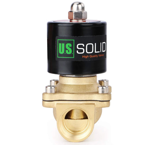 U.S. Solid 3/4-inch brass electric solenoid valve, 110V AC, normally closed