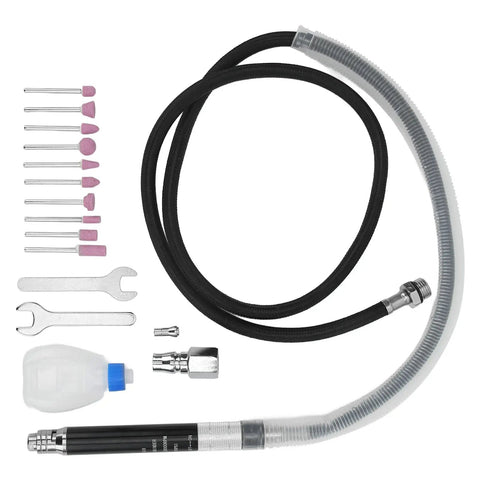 Smooth Operator Heavy Duty Pneumatic Pencil Die Grinder Kit with various tips, hose, and tools for precision detailing.