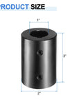 Rigid Shaft Coupling 1 Inch Bore 2 Inch Outside Diameter 3 Inch Length Black Oxide Coated ASTM 1045 Steel Set Screw Type