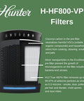 Front view of HP800 Series Replacement Air Purifier Filter Value Pack With No-Fuss Coconut Carbon Pre Filter Odor Neutralizer
