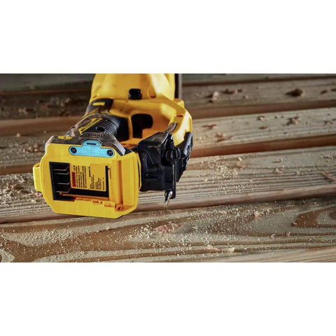 20 Volt Brushless Compact Cordless Drill With Half Inch Chuck For Stud And Joist Work Flexvolt Ready showing back detail on wooden surface.