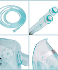Close-up of Adults Europe Size L Plus Oxygen Mask Set With 6.6 Ft Tubing And Adjustable Elastic Strap Three Pack PVC Mask details.