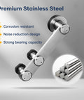 Stainless Steel Sliding Barn Door Hardware Track Kit 5 Ft Heavy Duty Anti Rust Anti Corrosion Ball Bearing Rollers