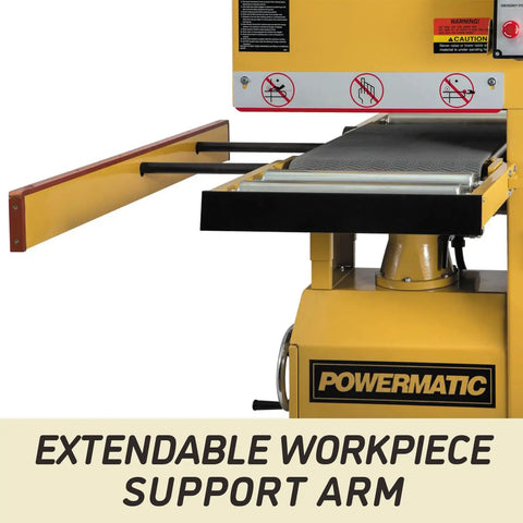 Heavy Duty 16 Inch Open End Belt Sander 5 Hp 230V Single Phase Beast Features pneumatic oscillation and extendable support arm.