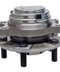 Rear Wheel Bearing Hub Assembly For Chevy Equinox 2018 To 2024 And GMC Terrain 2018 To 2024 And Cadillac CT4 2020 To 2024 And Buick Regal TourX 2020 Regal Sportback 2020 5 Lug 4WD Compatible Plug And Play, front view, metal, 5-bolt flange