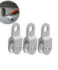 Heavy Duty Rope Pulley Guide Wheels For 6mm Cable Swivel Bearing Rollers For Hanging Loads And Lifting Outdoor Rigging Easy Install And Portable Rope Pulley Block For Workshops Construction Sites And DIY Projects, three metal pulleys