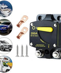 Heavy Duty Circuit Breaker With Manual Reset Switch For 12V And 48V DC Trolling Motors Marine Rv Electronics featuring weatherproof design.
