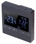 Floor Heating Thermostat With 16A Dual Temperature Control For Electric Heating Systems, Smart Memory, Auto Mode, Frost Protection, 5 To 50 C Range, AC 85V To 240V, Easy Setup Keeps Your Home Cozy. black digital thermostat front view