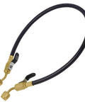 Leak Saver AC leak sealer injector hose with dual brass fittings and lever valve on black hose