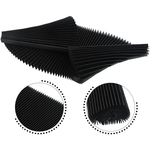 Flexible Accordion Bellows Cover For CNC Milling Machine Built Tough Dust Guard Oil Proof 1.5M Stretch Length 200mm Wide Black Protective Shield