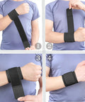 2 Pack Adjustable Wrist Brace Set for Fitness and Weightlifting, Keeps Tendonitis and Carpal Tunnel in Check, worn on wrist