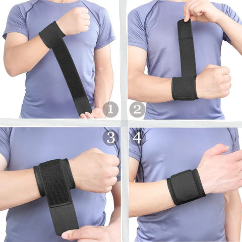 2 Pack Adjustable Wrist Brace Set for Fitness and Weightlifting, Keeps Tendonitis and Carpal Tunnel in Check, worn on wrist