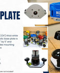 Heavy Duty Guide Bushing Baseplate For Compact Cordless Router, 7mm white phenolic, 7-3/4" x 5", compatible with compact routers.