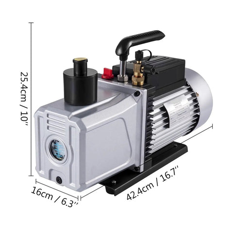 1HP 12CFM Vacuum Pump For HVAC And Refrigeration Systems Heavy Duty Aluminum Construction Strong Copper Motor With Anti Flow Back Design Great For Auto AC Maintenance And Household Use Durable Base