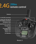 2.4G remote control for WLtoys A160 J3 RC Plane With 5 Channel Precision Control 3D And 6G Flight Modes, labeled buttons