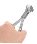 Hand holding silver Eyeglass Adjustment Pliers for Nose Pad Screws Quick Fix Tool for Tightening Screws Precise Repairs for Sunglasses