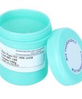 Open container of 100 Gram No Clean Solder Paste For Phone Repair And PCB Rework NC559 28um Formula With Low Smoke Emission